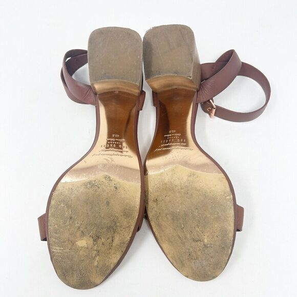 Ted Baker Biah Brown Rose Gold Studded Block Heeled Sandals 40.5 US 10 - Picture 8 of 8